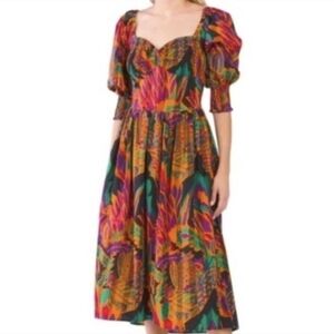 House of Harlow 1960 Puff Sleeve Midi Dress